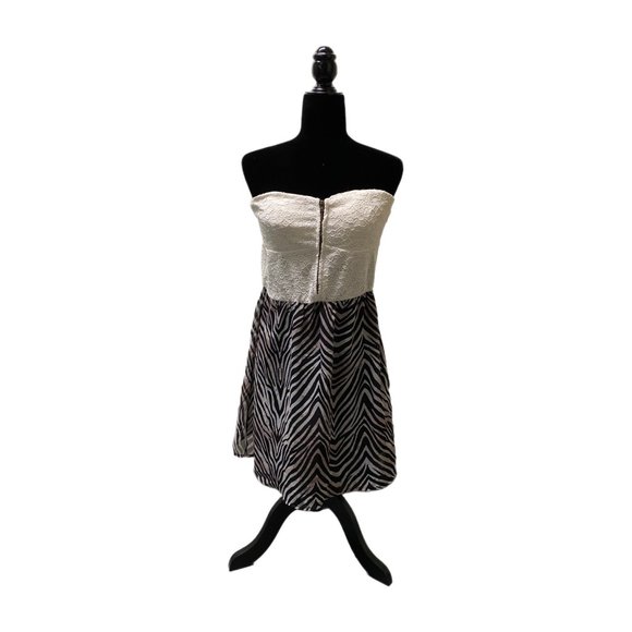 Charlotte Russe Sleeveless Zebra Print Dress with Lace Top, Large, Pre-owned - Picture 1 of 6